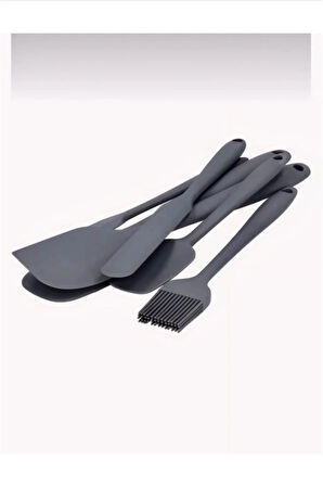 6lı Yanmaz Yapışmaz Isıya Dayanıklı Mutfak Pasta Slikon Yumurta Fırçası Kaşık Bıçak Spatula Seti