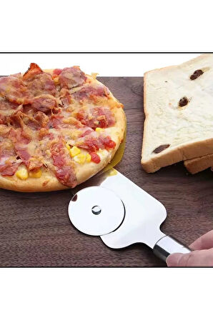 King Shark Pizza ve pide kesici servis ve sunum spatulası paslanmaz çelik