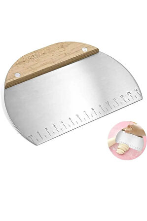 bambu saplı hamur şekillendirici kazıyıcı kesici paslanmaz çelik 14,5 cm pasta çikolata spatula