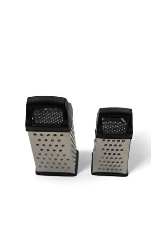 2 Tane Küçük Büyük Boy Syah Plastik Tutamaçlı Geniş Çelik Dörtgen Rende 24,5cm ve 21cm