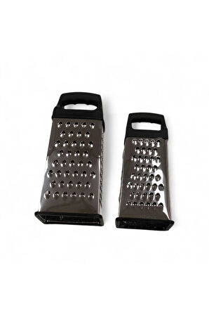 2 Tane Küçük Büyük Boy Syah Plastik Tutamaçlı Geniş Çelik Dörtgen Rende 24,5cm ve 21cm