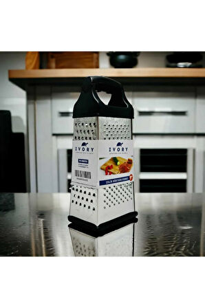 2 Tane Küçük Büyük Boy Syah Plastik Tutamaçlı Geniş Çelik Dörtgen Rende 24,5cm ve 21cm