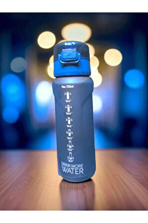Venedik PİPETLİ 700 ml Su Matarası, Motivasyon Su Şişesi Sızdırmaz kapak elcik ip model