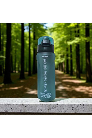 Venedik PİPETLİ 700 ml Su Matarası, Motivasyon Su Şişesi Sızdırmaz kapak elcik ip model