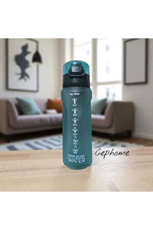 Venedik PİPETLİ 700 ml Su Matarası, Motivasyon Su Şişesi Sızdırmaz kapak elcik ip model