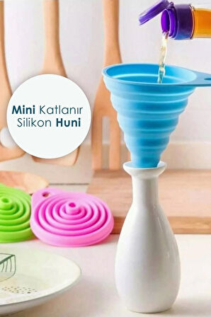 Pratik Mini Silikon Katlanır Huni Akordeon Huni