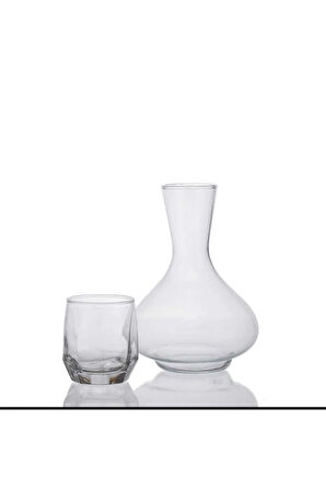 Cam Sürahi Bardaklı Dekoratif 600 Ml Baş Ucu Sühahisi