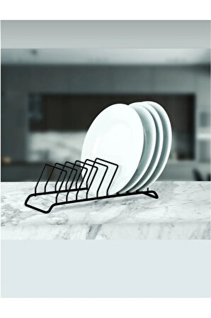 9 Bölmeli Siyah Metal Tabaklık Bulaşıklık