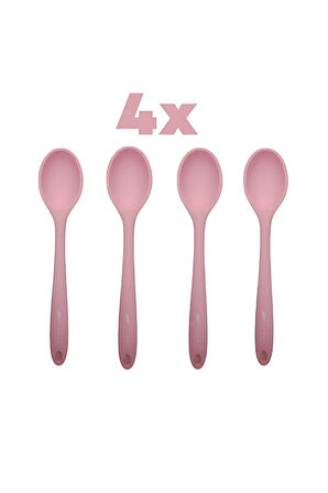 İvory silikon sos-tatlı kaşığı 4 adet kaşık seti (20cm)