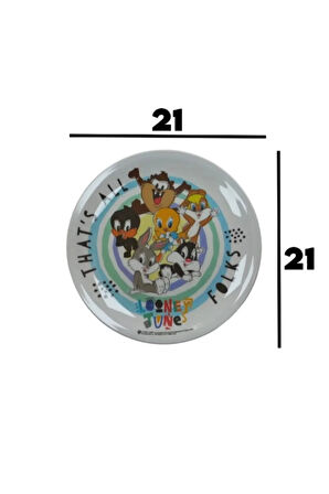 sert plastikten looney tunes baskılı çukur tabak 1 adet
