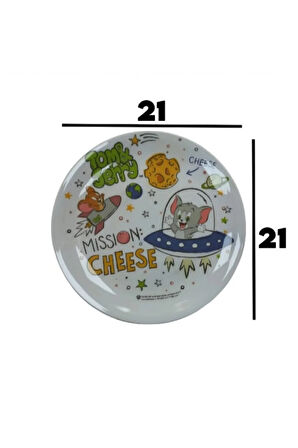 Tuffex sert plastikten  tom and jerry baskılı düz tabak 1 adet