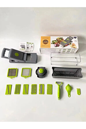çok fonksiyonlu 16 parça sebze-meyve doğrayıcı