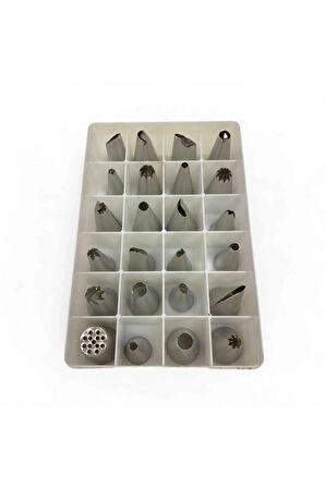 24 Adet Kutulu Paslanmaz Çelik Kremşanti Ucu