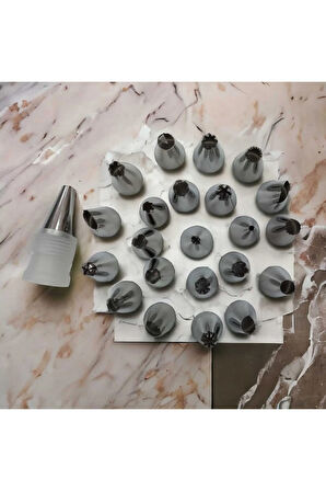 23 Adet Paslanmaz Çelik Kremşanti Ucu