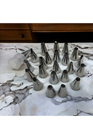 23 Adet Paslanmaz Çelik Kremşanti Ucu