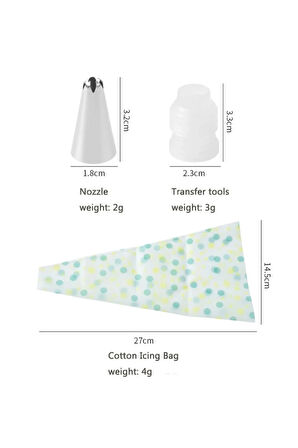 Lüx10 Parça Krema Torbalı Pasta Malzeme Seti