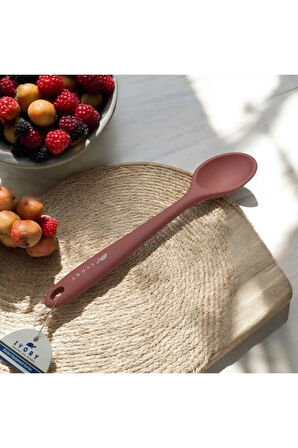 pembe 28cm silikon kaşık