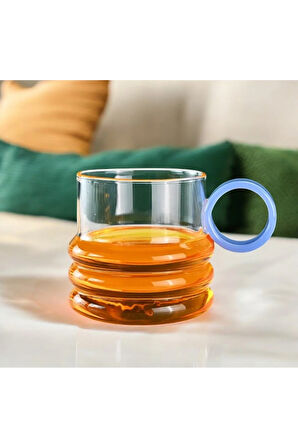 Borasilikat Kulbu Renkli Kahve & Çay Bardağı 250 Ml