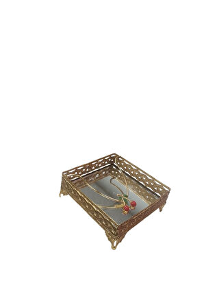 Kiraz Desenli Gold Kaplama Havlu Peçetelik