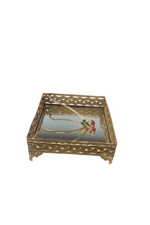 Kiraz Desenli Gold Kaplama Havlu Peçetelik