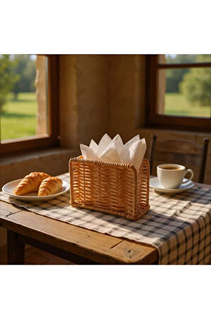 Kare Hasır Peçetelik sık dokuma şık tasarım sofra peçetelik