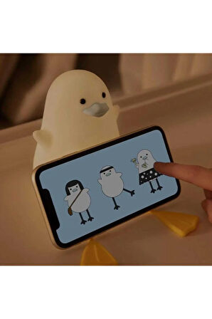 ördek şeklinde gece lambası - telefon tutucu