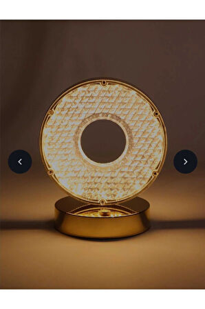 Cam desenli yuvarlak gece lambası, loş ışık ve yansımalı tasarım ile rahatlatıcı ortam sağlar