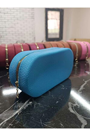 Kaliteli Silikon Makyaj Çantası - Kokulu Lüx Mavi