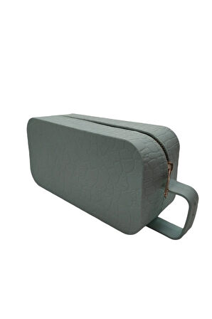 SİLİKON MAKYAJ ÇANTASI AROMATİK KOKULU DESENLİ ÖZEL ÇANTA TURKUAZ