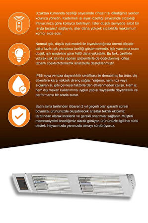 Goldsun Supra Plus 4000 Watt GSS40P Kumandalı Suya Dayanıklı Elektrikli İnfrared Isıtıcı-Beyaz