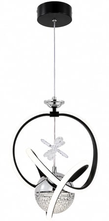 GUSTO LİGHTİNG DORA BUYUK TEKLİ LED SARKIT AVİZE,SİYAH,3 Renk Yanabilen Led Avize, Modern Salon Oda
