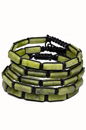 Sertifikalı Özel Kesim Yeşim Jade Taşı Doğal Taş Bileklik