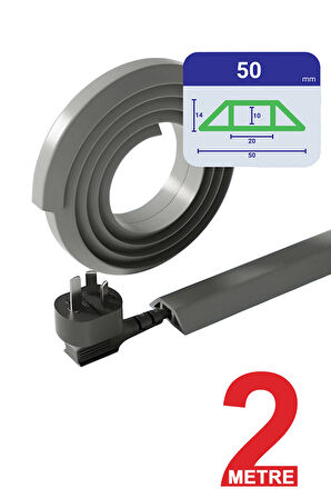 Greentech Esnek Kablo Kanalı Gri / GT-KK07