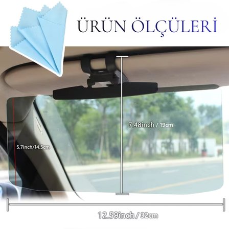 Araç İçi Güneş Siperliği Ön Cam Güneşliği Gece Gündüz Parlama Engelleyici Güneşlik Araç Gözlüğü