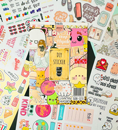 My DIY Sticker Book 24 * 17 cm 16 Sayfa Özel Tasarım Rengarenk Sticker Kitabı