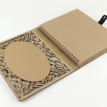 Mimar Tasarımlı Kişiye Özel Ahşap Kapaklı Defter - Çizim ve Eskiz İçin 60 Yaprak Kraft Kağıtlı Mesleki Hediye