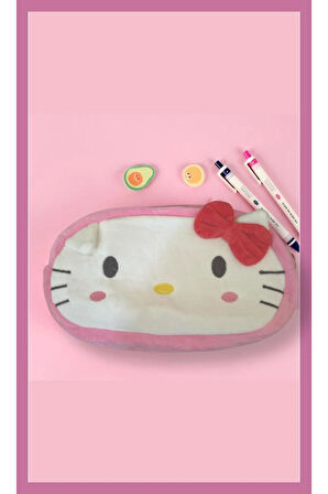 Kitty Peluş Fermuarlı Kalemlik Makyaj Çantası