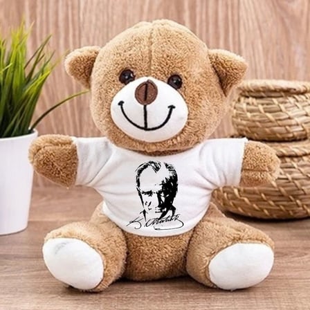Atatürk Portreli Ve İmzalı Peluş Ayıcık