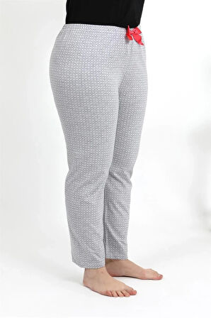 Moda Kadın Pamuklu Büyük Beden Alt Pijama Gri