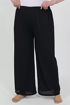 Moda Kadın Büyük Beden Bürümcük Pantolon Lacivert