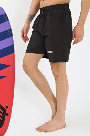 Moda Erkek Siyah Deniz Şortu