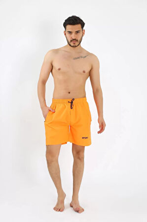 Moda Erkek Turuncu Deniz Şortu