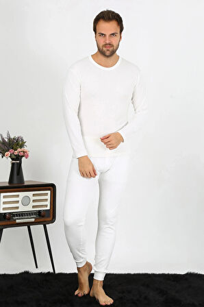 Moda Erkek Pamuk Ekru İçlik Takım