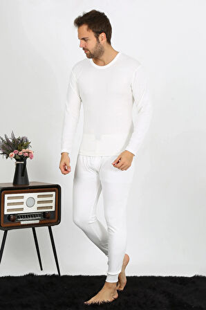 Moda Erkek Pamuk Ekru İçlik Takım
