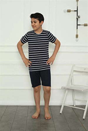 Moda Erkek Çocuk Penye Şortlu Pijama Takım