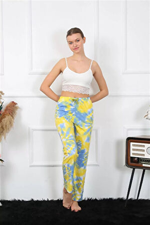 Moda Kadın Pamuklu Alt Pijama Sarı