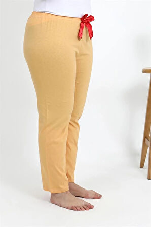 Moda Kadın Pamuklu Büyük Beden Alt Pijama Sarı