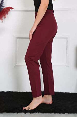 Moda Kadın Pamuk Penye Tek Alt Pijama Bordo