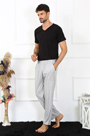 Moda Erkek Pamuk Gri Tek Alt Pijama