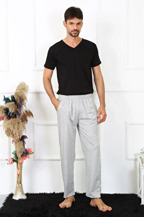 Moda Erkek Pamuk Gri Tek Alt Pijama
